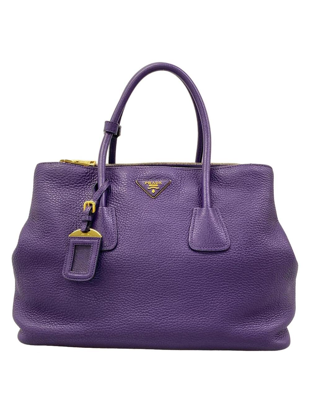 Prada Purple Leather Tote Bag #373468P99B